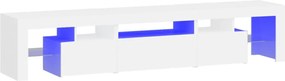 vidaXL Dulap TV cu lumini LED alb 200x36,5x40 cm