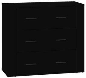 816577 vidaXL Servantă, negru, 80x33x70 cm, lemn prelucrat