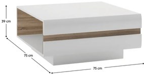Măsuță de cafea Lynatut Typ 71 (alb extra lucios + Stejar sonoma închis truflă). 1075520