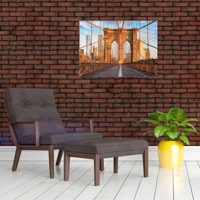 Tablou pe sticlă - Podul Brooklyn (70x50 cm)