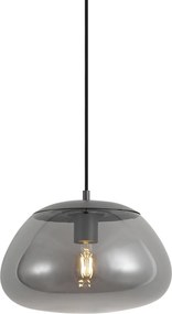 Lampă suspendată retro Gunmetal cu sticlă fumurie - Giselle
