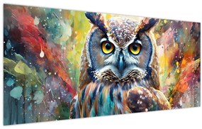 Tablou - Pictură de o bufniță (120x50 cm)