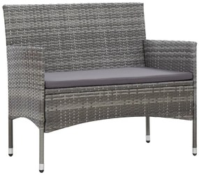 45812 vidaXL Set mobilier de grădină cu perne, 4 piese, gri, poliratan