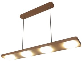 Lustra LED rustica fabricata manual din lemn OKIO 4L