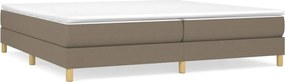 vidaXL Pat box spring cu saltea, gri taupe, 200x200 cm, textil