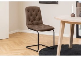 Scaune de dining maro 2 buc. din imitație de piele Kira – Actona