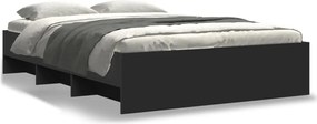 vidaXL Cadru de pat, negru, 140x190 cm, lemn prelucrat