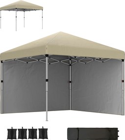 Outsunny Pavilion barnum de grădină pop-up pliant reglabil pe înălțime protecție UV30+ 2 panouri laterale husă de transport inclusă | Aosom Romania