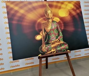 Tablou statuia a lui Budha pe fundal abstract