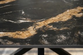 Masa dining cu blat ceramic GALAXIE Aurora Oro 160x90cm