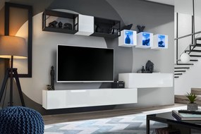 Mobilier living Shelly 27 WS SW M3 (alb mat + alb lucios + negru mat). 1024208