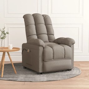 3073766 vidaXL Fotoliu de masaj electric rabatabil, gri taupe, textil