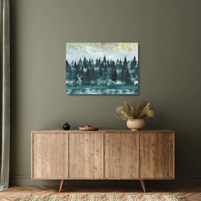Tablou pe sticlă - Animale din pădure (70x50 cm)