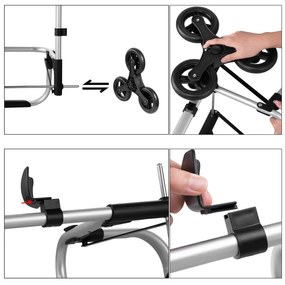 Deuba Coș de cumpărături cu roți - negru