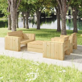 3096637 vidaXL Set mobilier de grădină, 4 piese, lemn de pin tratat