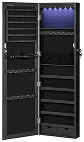 Dulap pentru bijuterii, Songmics, Negru, 120x10x36.7 cm