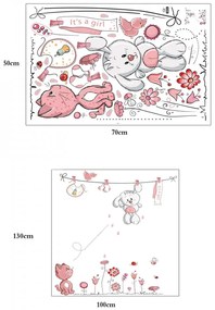 Sticker perete Pink Bunny