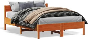 vidaXL Cadru pat fără saltea, maro ceruit, 120x200 cm, lemn masiv pin