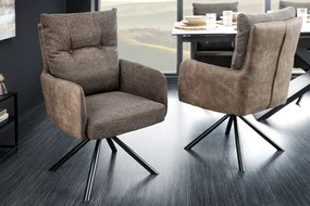 Set de 2 scaune pivotante BIG GEORGE maro taupe