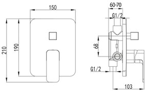 Set de duș pentru instalare ascunsă Aqualine FACTOR crom lucios