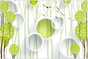 Tablou cu abstracție și copaci (90x60 cm)