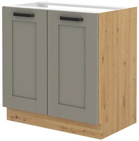 Dulap inferior de bucătărie pod drez Lucid 80 ZL 2F BB (Stejar artisan + claygrey). 1045481