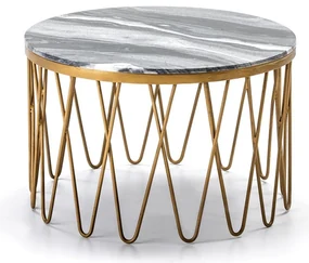 Masuta de cafea din metal si marmura design modern Coral diametru:66cm 69511/00 TN