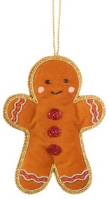 Ornament de Crăciun lucrat manual din material textil 10 cm Gingerbread – Sass &amp; Belle