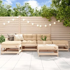 3185906 vidaXL Set mobilier relaxare de grădină & perne 6 piese lemn masiv pin