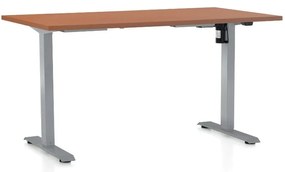 Masa inaltime reglabila OfficeTech A, 120 x 80 cm, bază gri, cireașă