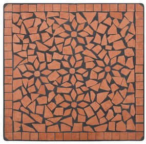 Masa de bistro mozaic, caramiziu, 60 cm, ceramica 1, Terracota, Patrat