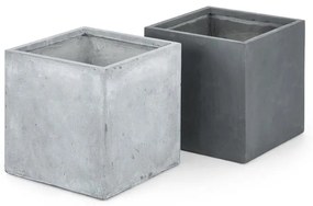 SOLIDFLOR, gri, ghiveci de flori, recipient pentru flori, 79,5X38X38 cm, beton fibră