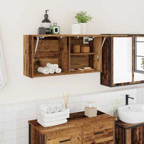 vidaXL Dulap perete de baie, lemn vechi, 80x25x40 cm, lemn prelucrat