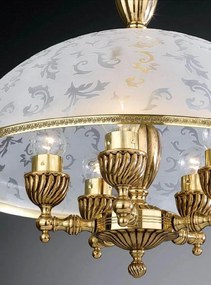 Lustra design clasic din alama si sticla 6202