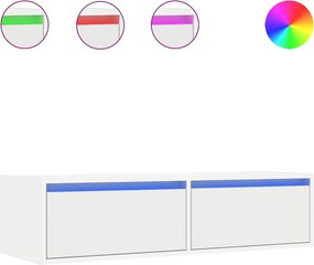 vidaXL Dulap TV cu lumini LED alb 100X35,5x25 cm