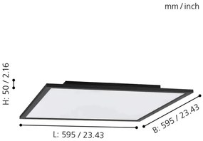 Plafonieră LED RGB dimabilă SALOBRENA-C LED/30,5W/230V Eglo 99417 + telecomandă