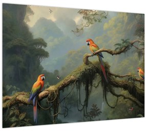 Tablou pe sticlă - Pădure tropicală (70x50 cm)
