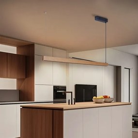 Immax NEO 07303L - Lustră LED dimmabilă pe cablu MADEIRA 26W/230V Wi-Fi Tuya, 122 cm, stejar