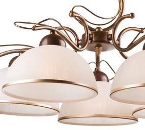 Lustră pe lanț COBRA, 5x E27/60W/230V, bronz/patină