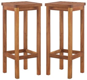 Set mobilier de bar de gradina, 7 piese, lemn masiv de acacia Lungime masa 150 cm, Taburete de bar cu sezut patrat, 7
