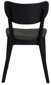 Scaun de dining din lemn de stejar cu șezut gri Rowico Cato, negru