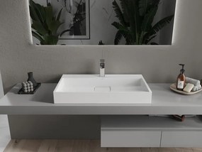 Mexen Ava chiuvetă de blat din conglomerat 1/O 80 x 46 cm, albă - 23018001