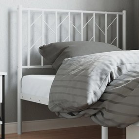 374514 vidaXL Tăblie de pat metalică, alb, 90 cm