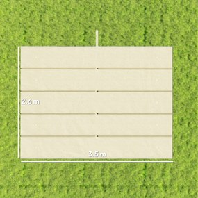 Outsunny Copertină de Schimb pentru Pergolă de Grădină cu 10 Orificii de Drenaj, Acoperire din Poliester, 250x255 cm, Gri | Aosom Romania