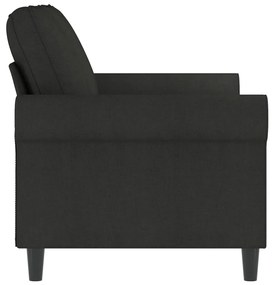 Canapea cu 2 locuri, negru, 120 cm, material textil Negru, 152 x 77 x 80 cm