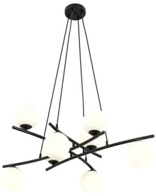 Lustră pe cablu ESSA 8xE14/10W/230V negru/alb