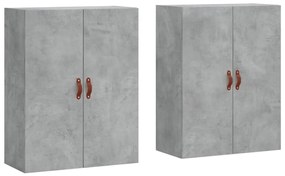 3195599 vidaXL Dulap cu montaj pe perete, 2 buc, gri beton, 69,5x34x90 cm