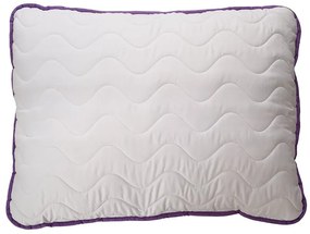 Patura matlasata pentru tot anul 140x200 cm cu perna BELLA LAVENDER 70x90 cm, alba