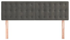 Tablii de pat, 2 buc., gri inchis, 72x5x78 88 cm, catifea 2, Morke gra, 144 x 5 x 78 88 cm