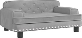 vidaXL Canapea pentru copii, gri deschis, 70x45x30 cm, catifea